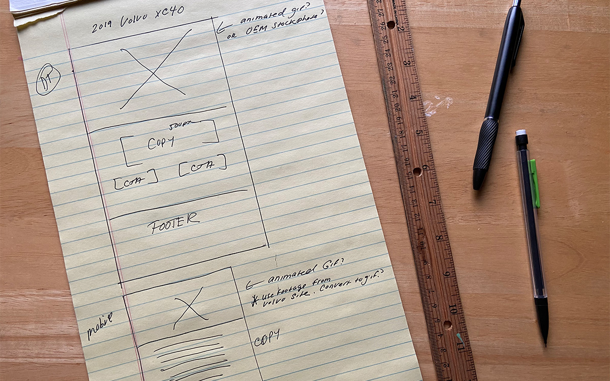 sketches of email layout idea